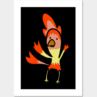 The flame fire chicken hot Posters and Art